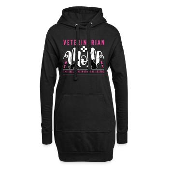 Vétérinaire Maman L’idole Le mythe L’infirmière vétérinaire - Sweat-shirt à capuche long Femme - noir - Devant
