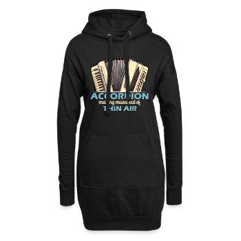 Accordéon Faire De La Musique À Partir D’un Instrument À Vent - Sweat-shirt à capuche long Femme - noir - Devant