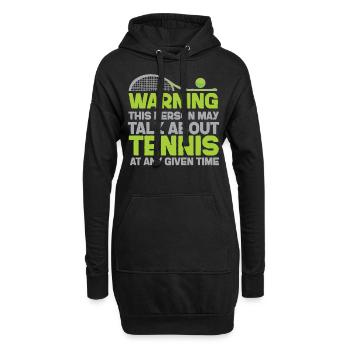 Avertissement de raquette de joueur de tennis drôle - Sweat-shirt à capuche long Femme - noir - Devant