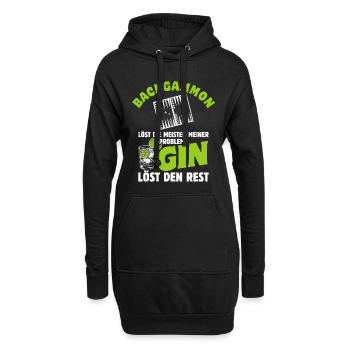 Backgammon löst die meisten meiner Probleme - Gin - Hoodie-Kleid - Schwarz - Vorne