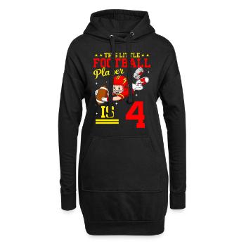 4ème anniversaire Joueur de football - Sweat-shirt à capuche long Femme - noir - Devant