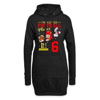6ème anniversaire Joueur de football - Sweat-shirt à capuche long Femme - noir - Devant