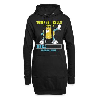 Drôle de joueur de tennis Raquette Tennis - Sweat-shirt à capuche long Femme - noir - Devant