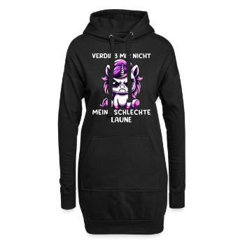 Ne gâche pas ma mauvaise humeur - Sweat-shirt à capuche long Femme - noir - Devant