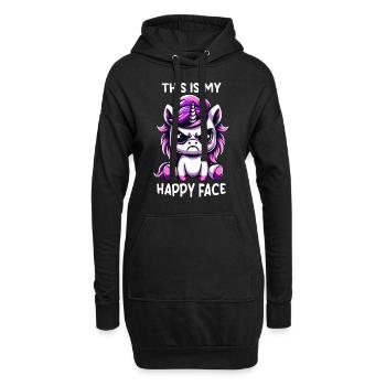 This Is My Happy Face - Hoodie-Kleid - Schwarz - Vorne