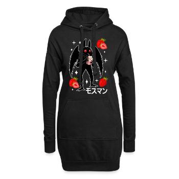Mothman Erdbeer Milchshake - Hoodie-Kleid - Schwarz - Vorne