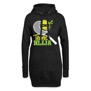 Drôle de joueur de tennis Raquette Ninja - Sweat-shirt à capuche long Femme - noir - Devant