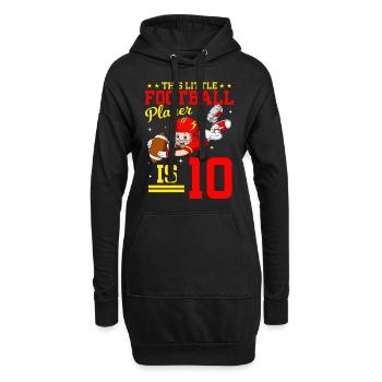 10e anniversaire Joueur de football - Sweat-shirt à capuche long Femme - noir - Devant
