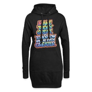 Motivations-Shirt: Heute gut, morgen besser! - Hoodie-Kleid - Schwarz - Vorne