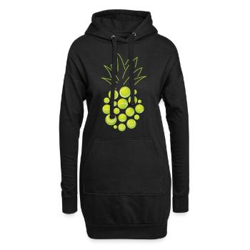 Funny Tennis Player Racket - Hoodie-Kleid - Schwarz - Vorne