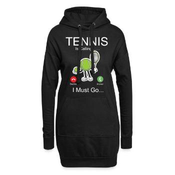 Drôle de joueur de tennis raquette téléphone - Sweat-shirt à capuche long Femme - noir - Devant