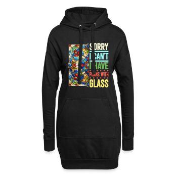 Vitrail artiste Vitrail Art - Sweat-shirt à capuche long Femme - noir - Devant