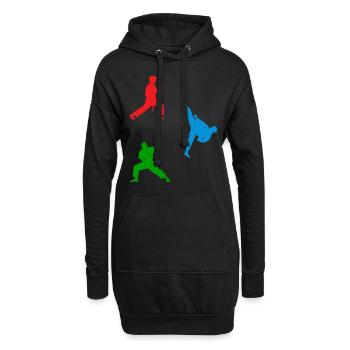 Taekwondo Martial Arts Taekwondo Fighter Silhouett - Hoodie-Kleid - Schwarz - Vorne