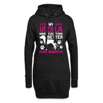 Magyar Vizsla rend tout meilleur Chien d’arrêt - Sweat-shirt à capuche long Femme - noir - Devant