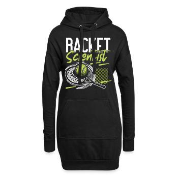 drôle de raquette de joueur de tennis qui - Sweat-shirt à capuche long Femme - noir - Devant