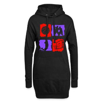 T-shirt de basket-ball B-ball Dunking Rebound Player - Sweat-shirt à capuche long Femme - noir - Devant