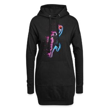 Basketball, Basketballer, Basketballspieler Grafik - Hoodie-Kleid - Schwarz - Vorne