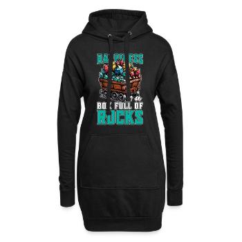 Le bonheur des géologues est une boîte pleine de roches - Sweat-shirt à capuche long Femme - noir - Devant