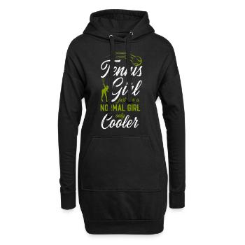 Drôle de joueur de tennis raquette fille - Sweat-shirt à capuche long Femme - noir - Devant