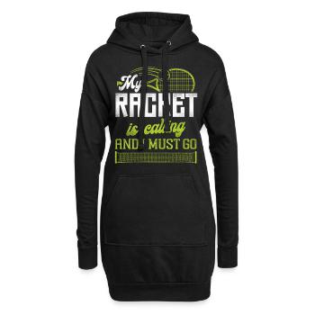 Drôle de joueur de tennis raquette mon - Sweat-shirt à capuche long Femme - noir - Devant
