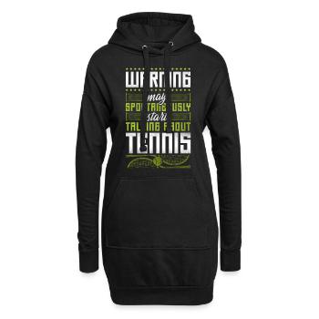 Avertissement de raquette de joueur de tennis drôle - Sweat-shirt à capuche long Femme - noir - Devant