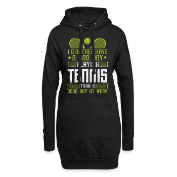 drôle de raquette de joueur de tennis que j’aurais - Sweat-shirt à capuche long Femme - noir - Devant