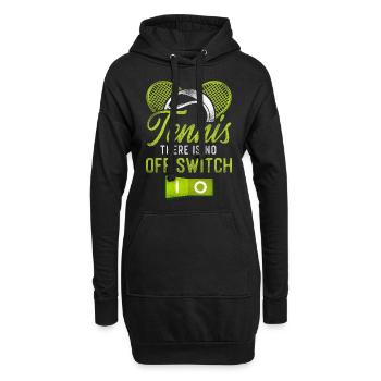 Drôle de joueur de tennis Raquette Tennis - Sweat-shirt à capuche long Femme - noir - Devant