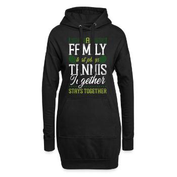 drôle de joueur de tennis raquette famille - Sweat-shirt à capuche long Femme - noir - Devant