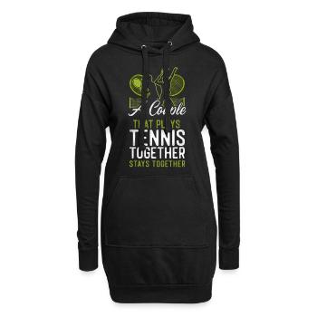 Funny Tennis Player Racket Couple - Hoodie-Kleid - Schwarz - Vorne