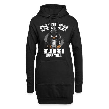 Pingouin, Ironie, Drôle, Travail, Drôle, Drôle, Antisocial - Sweat-shirt à capuche long Femme - noir - Devant