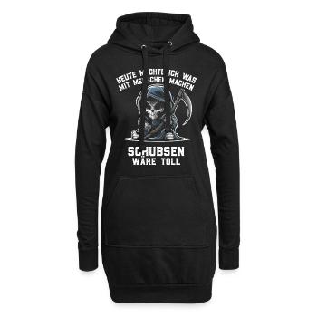 Ironie coquine Travail drôle Sarcasme drôle Antisocial - Sweat-shirt à capuche long Femme - noir - Devant