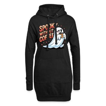 Spuk ohne Kaffee? Unmöglich! - Hoodie-Kleid - Schwarz - Vorne