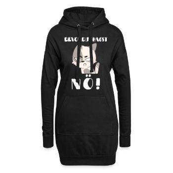 T-shirt chat Drôle Drôle Humour Sarcasme Ironie - Sweat-shirt à capuche long Femme - noir - Devant