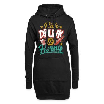 Rich drunk and Horny - Hoodie-Kleid - Schwarz - Vorne