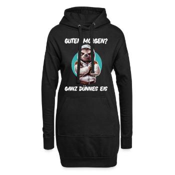 Faultier Tshirt Lustig Witzig Humor Sarkasmus Büro - Hoodie-Kleid - Schwarz - Vorne