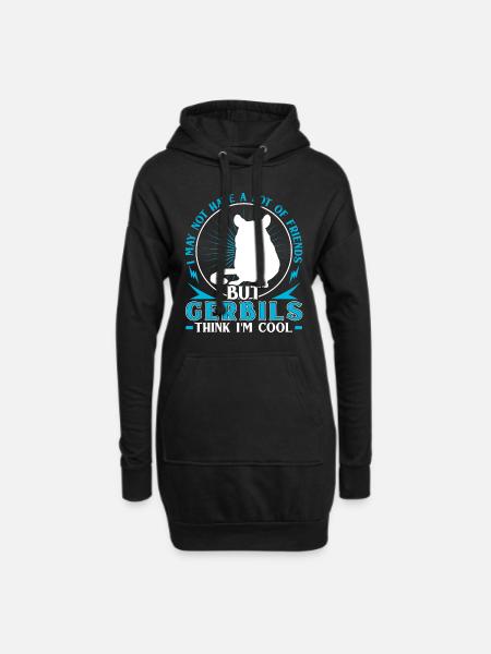 Une gerbille pense que je suis cool Gerbille rongeur - Sweat-shirt à capuche long Femme - noir