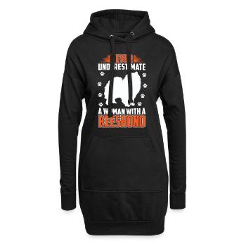 Wolfsspitz Frau mit einem Keeshond - Hoodie-Kleid - Schwarz - Vorne