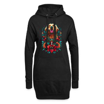 Lustige Golden Retriever Hund Kunst Hundebesitzer - Hoodie-Kleid - Schwarz - Vorne