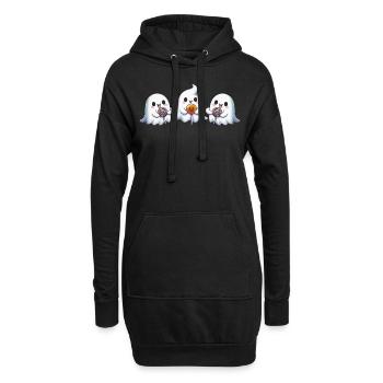 Niedliche Geister Halloween Süßigkeiten Lollipop - Hoodie-Kleid - Schwarz - Vorne