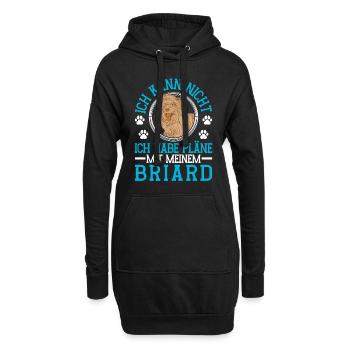 Plans avec mon Briard Berger de Brie - Sweat-shirt à capuche long Femme - noir - Devant