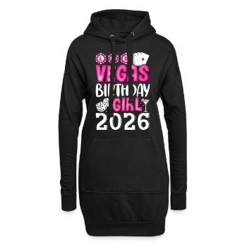 Fille d’anniversaire de Vegas 2026 - Sweat-shirt à capuche long Femme - noir - Devant