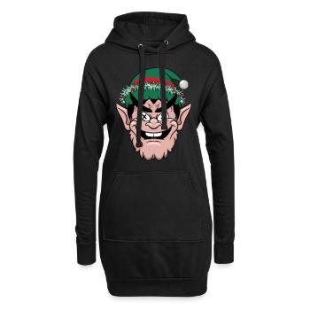 Elfes Noël laid Noël Noël Père Noël - Sweat-shirt à capuche long Femme - noir - Devant