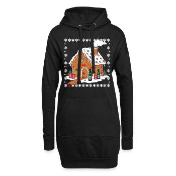 Bier Weihnachten Ugly Noël Noël Saufen Trinke - Sweat-shirt à capuche long Femme - noir - Devant
