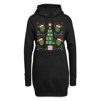 Bier Weihnachten Ugly Noël Noël Saufen Trinke - Sweat-shirt à capuche long Femme - noir - Devant