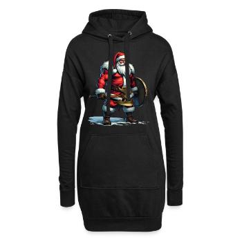 Mauvais Père Noël Viking Berserker Look Noël - Sweat-shirt à capuche long Femme - noir - Devant