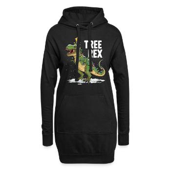 Dino Trex Ugly Christmas Weihnachten Xmas Bier - Hoodie-Kleid - Schwarz - Vorne