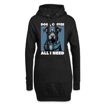 Lustiges Hund Kunst Hundebesitzer Hunde Kaffee - Hoodie-Kleid - Schwarz - Vorne