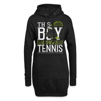 Funny Tennis Player Racket Boy - Hoodie-Kleid - Schwarz - Vorne