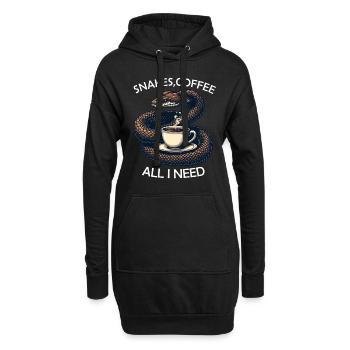 Lustiges Schlangen Kunst Schlange Kaffee Reptilien - Hoodie-Kleid - Schwarz - Vorne