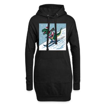 Dinosaurier Trex T-Rex Christmas Weihnachten Xmas - Hoodie-Kleid - Schwarz - Vorne